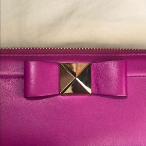Kate Spade Bow Terrace Stud Wallet - Magenta
